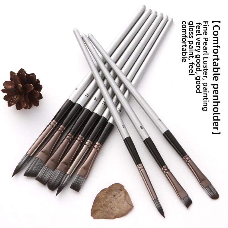 24 Nylon Brush Set Silver Gray - Gouache Paint Set 评论和价格