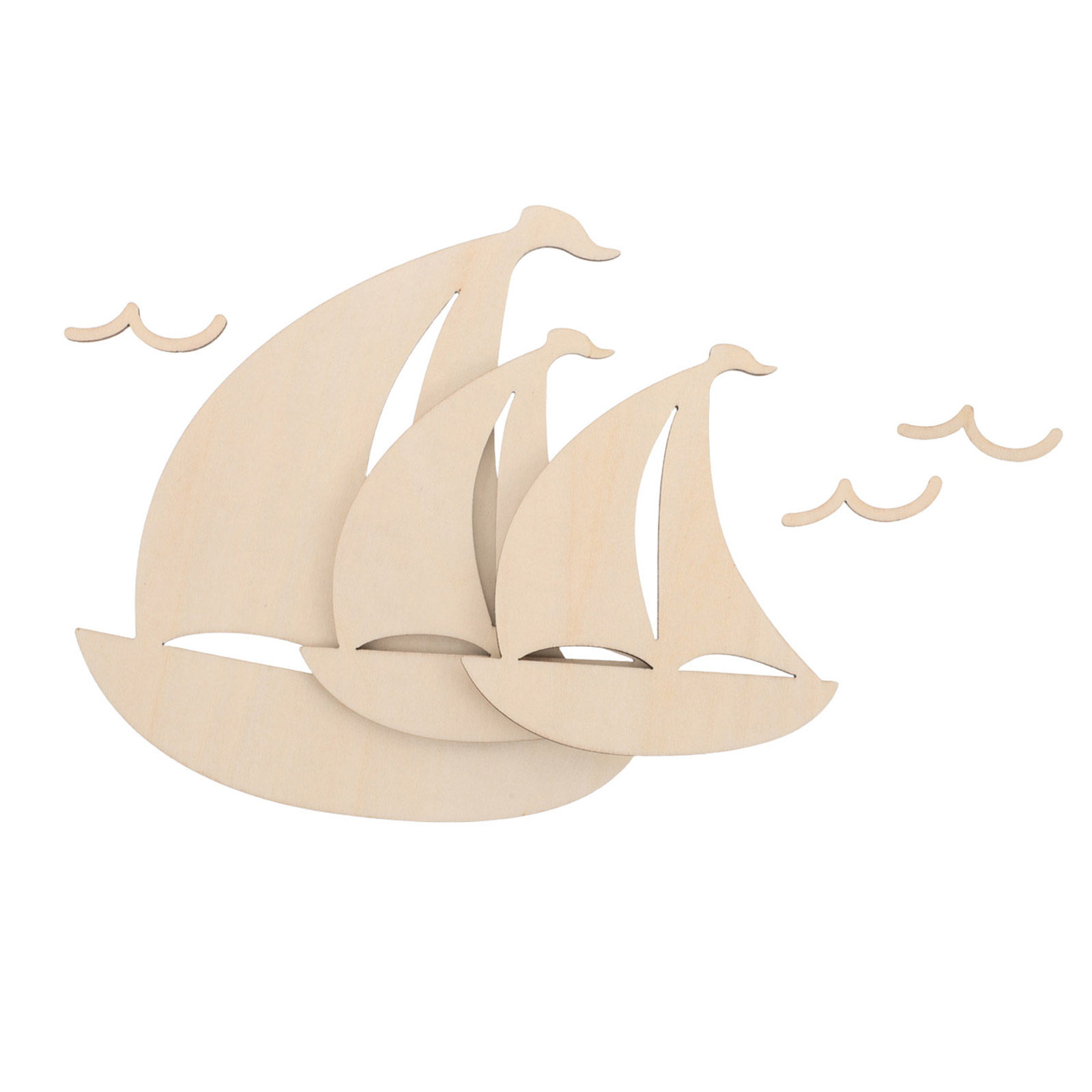 6Pcs Wooden Sailboat Nursery W - Art And Craft For Nursery 评论和价格